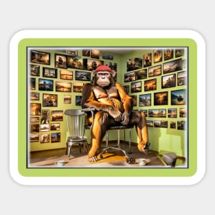 Funny ape photogrpher monkey meme Sticker